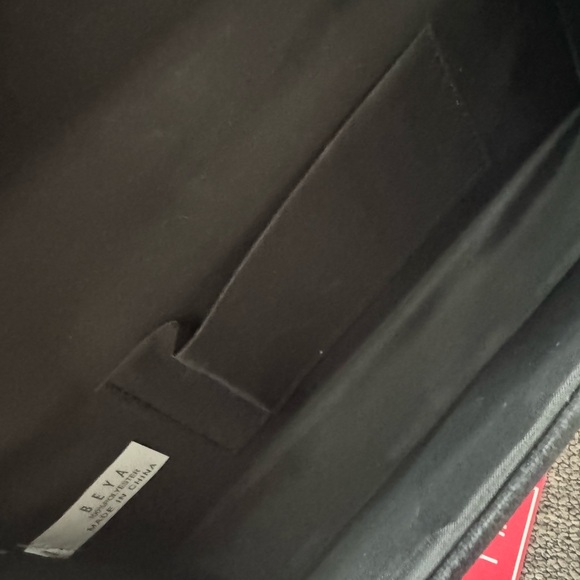 Clutch Bag Color Black with Silver Tone Chain - Picture 3 of 4